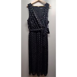 Lane Bryant Maxi Dress Women Size 22/24 Black Gold Sleeveless Formal Dance